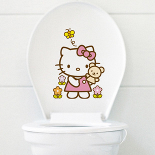 Home Bathroom Accessories - Naklejki na toaletę z motywem Hello