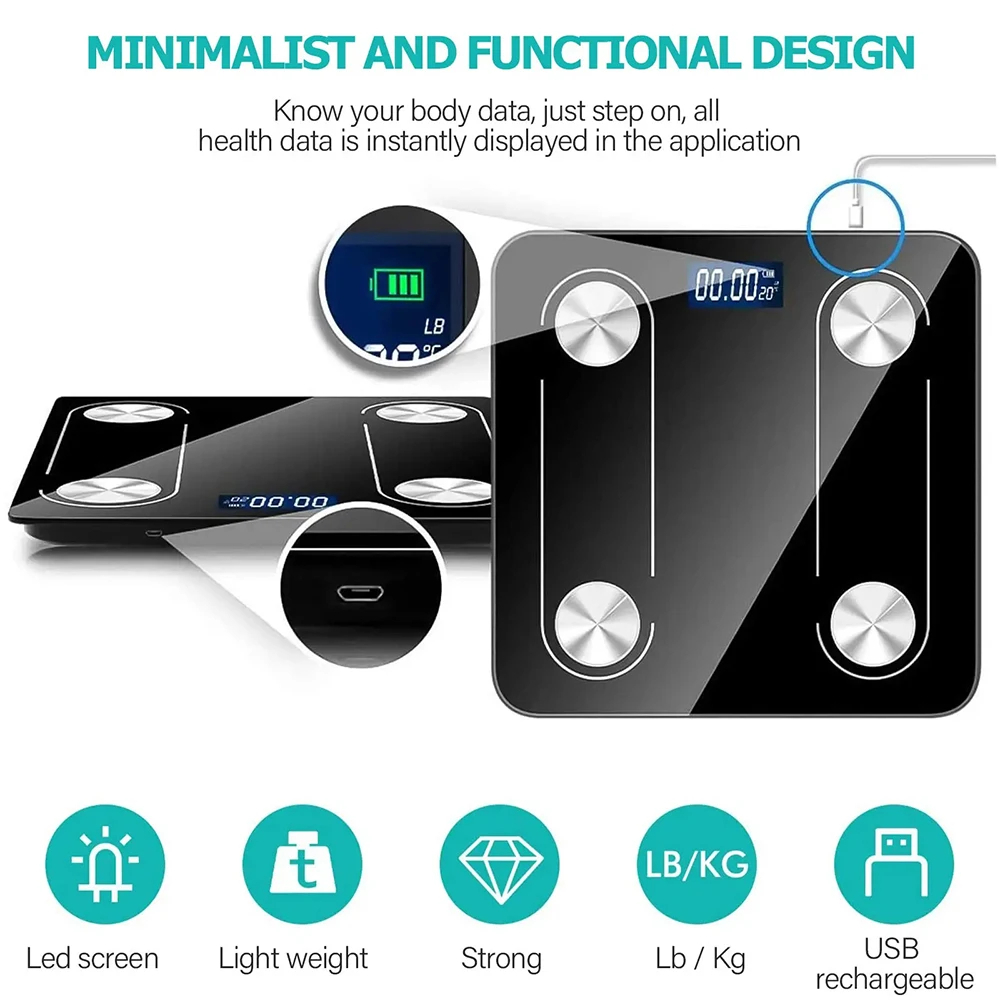 Home Bathroom Scales - Waga domowa Bluetooth dokładny mobilny analizator