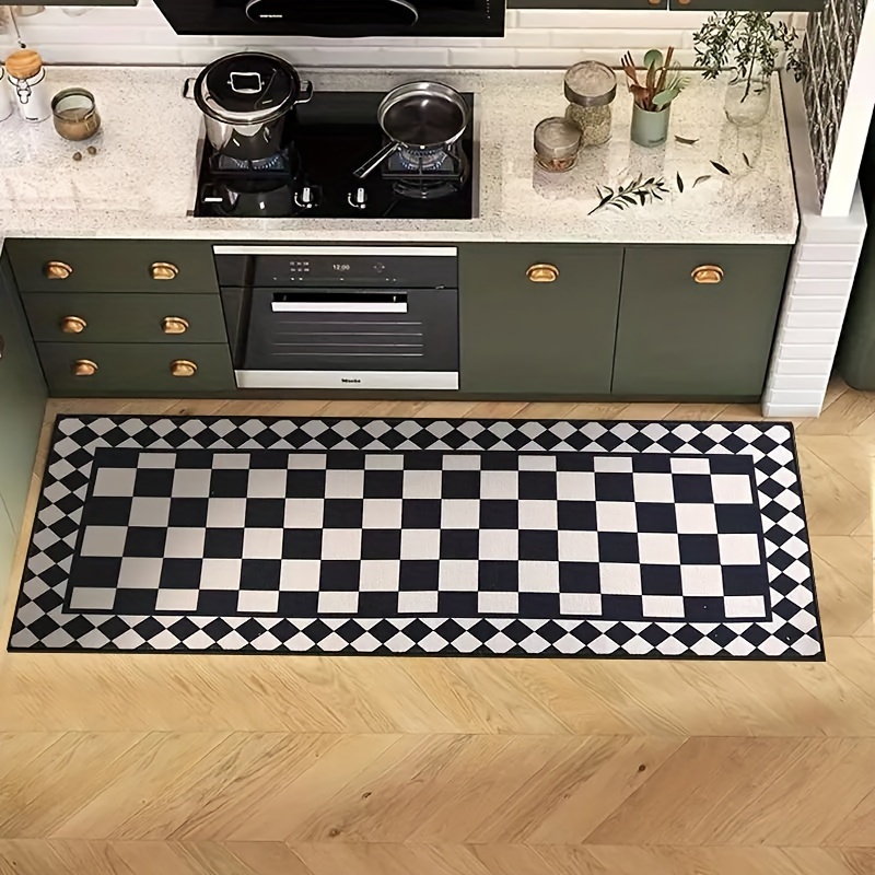 Japan Bathroom.Home - Dywanik VIKAMA w czarno-białą szachownicę, abstrakcyjny