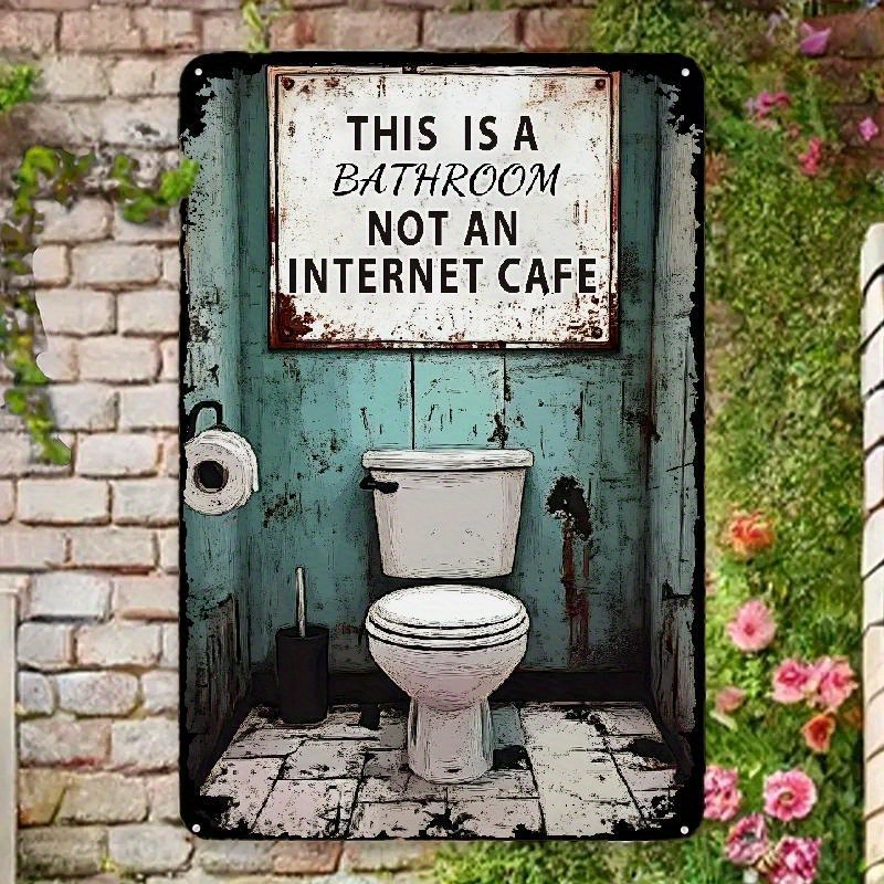 Home Decor Bathroom Ideas - Zabawna, sarkastyczna metalowa tabliczka do łazienki