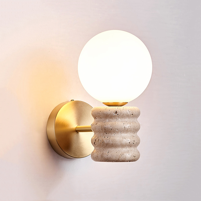 Japanese Home Bathroom Design - Japońska, naturalna, żółta lampa ścienna z
