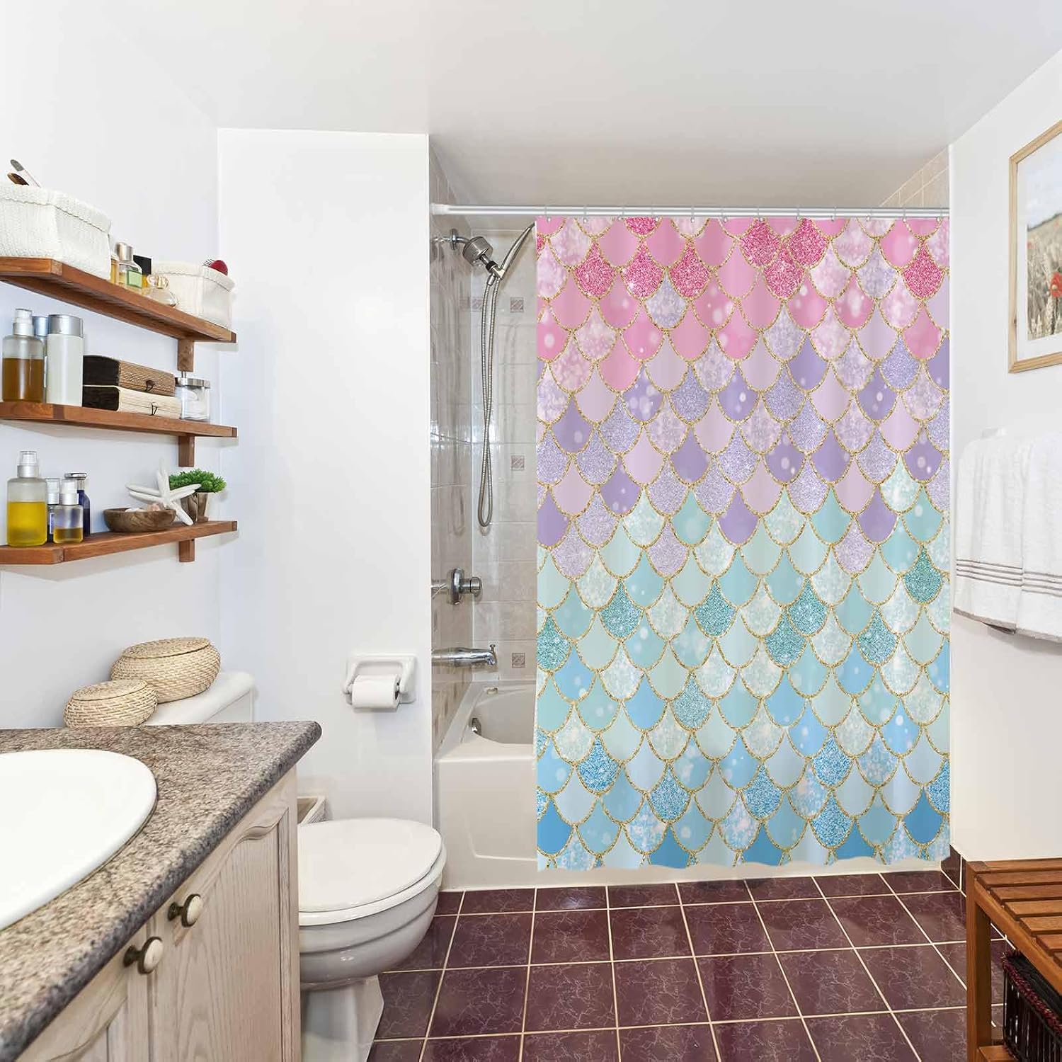 Zasłona prysznicowa z motywem  – Home Bathroom Scales recenzja i cena