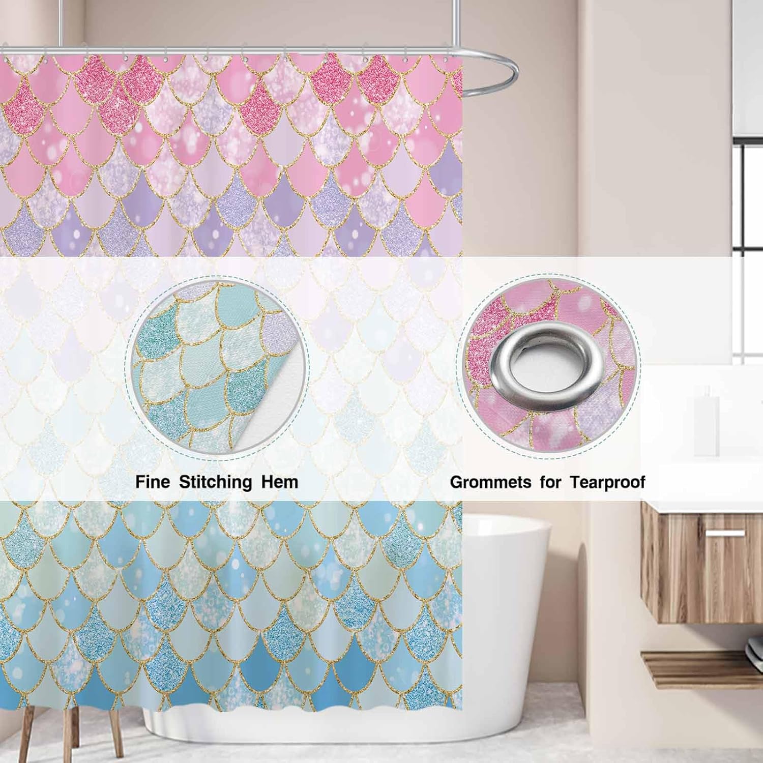 Zasłona prysznicowa z motywem  – Home Bathroom Scales recenzja i cena