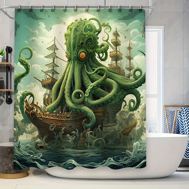 Octopus Ship Zasłona Prysznico – Home Decor Bathroom Ideas recenzja i cena