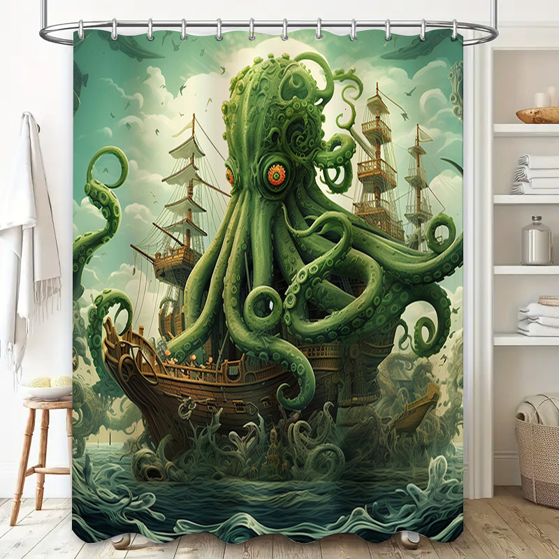 Octopus Ship Zasłona Prysznico – Home Decor Bathroom Ideas recenzja i cena