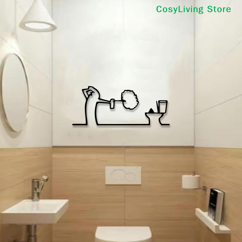 Metalowy Minimalistyczny Znak  – Home Toilet Bathroom Design recenzja i cena