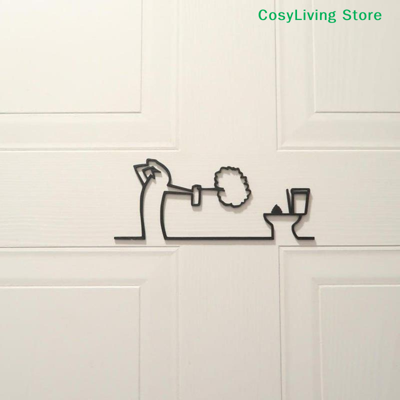 Metalowy Minimalistyczny Znak  – Home Toilet Bathroom Design recenzja i cena