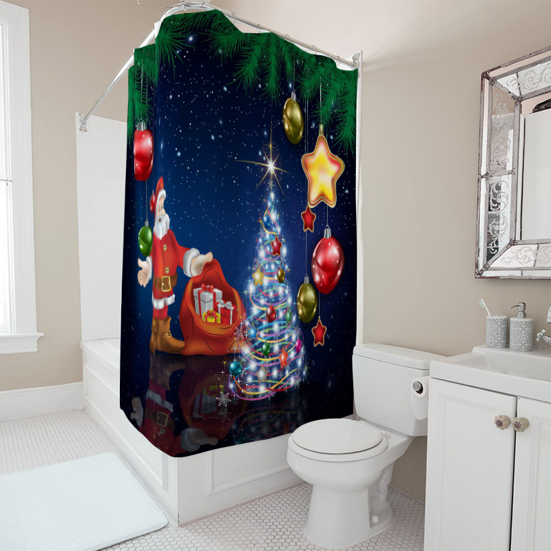 Zasłona prysznicowa świąteczna – Home Decor Bathroom Ideas recenzja i cena
