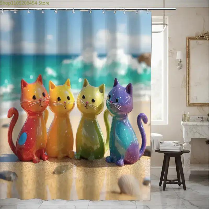 Kolorowa tęczowa zasłona prysz – Home Decor Bathroom Ideas recenzja i cena