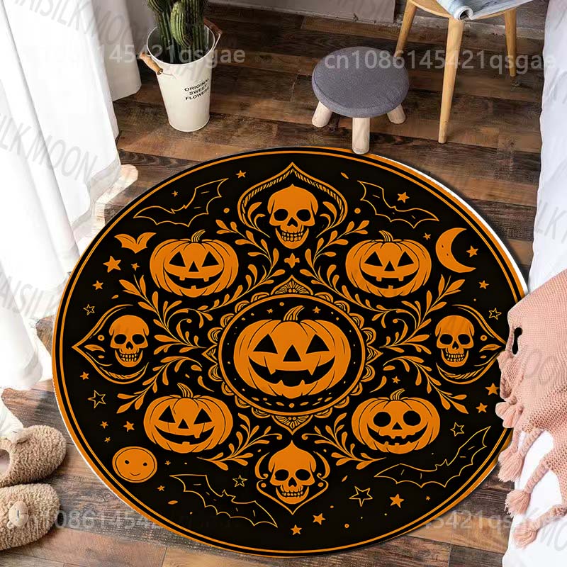 Okrągły dywan z nadrukiem dyni – Home Toilet Bathroom Design recenzja i cena