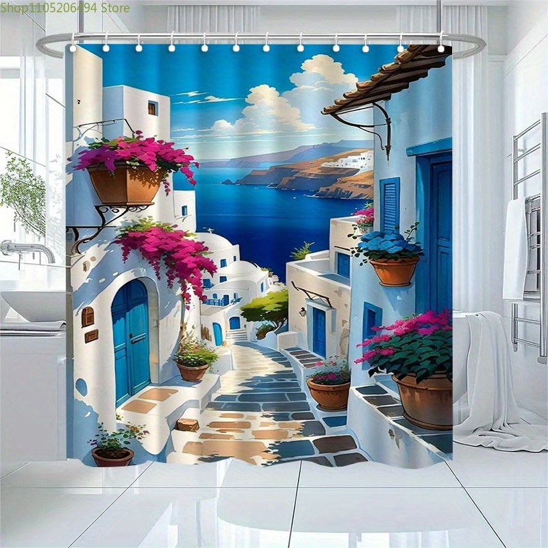 Zasłona prysznicowa Santorini, – Home Decor Bathroom Ideas recenzja i cena